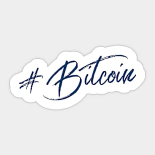 Hashtag Bitcoin Stylish Blue Lettering Sticker